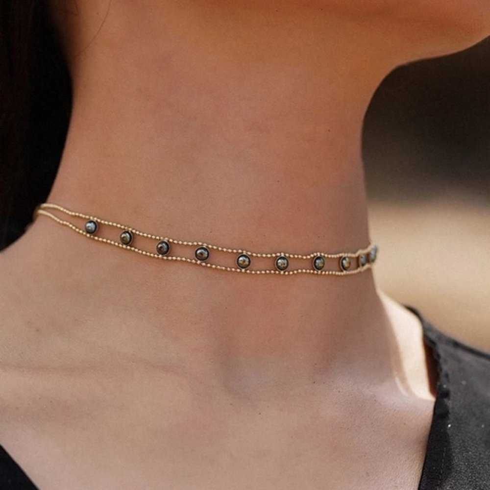 14k Choker Titanium Hematite - Picture 7 of 7